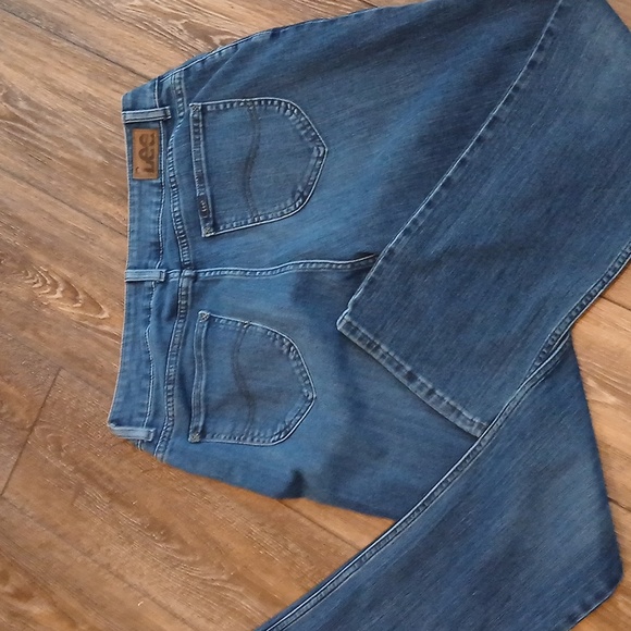 Lee Regular Bootcut Midrise Jeans Womens  16 Casual Mom Jeans  Blue Denim - Picture 2 of 5